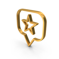 Gold Starred Speech Bubble Icon PNG & PSD Images