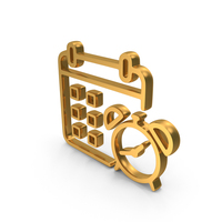Out Line Calendar Alarm Icon Gold PNG & PSD Images