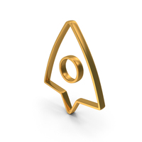 Out Line Space Ship Icon Gold PNG & PSD Images