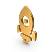 Space Ship Rocket Icon Gold PNG & PSD Images