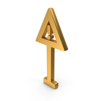 Warning Sign Board Alert Icon Gold PNG & PSD Images
