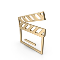 Gold Clapperboard Symbol PNG & PSD Images