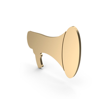 Gold Megaphone Symbol PNG & PSD Images