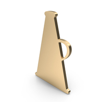 Gold Megaphone Symbol PNG & PSD Images