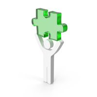 Stickman With Glass Puzzle Piece PNG & PSD Images