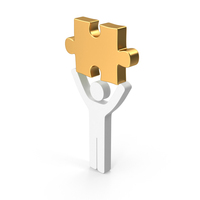 Stickman Puzzle Empty Gold PNG & PSD Images