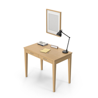 Wooden Desk Set PNG & PSD Images