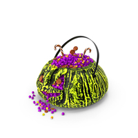 Green Pumpkin For Halloween Filled With Candy PNG & PSD Images