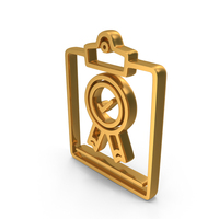 Badge Clipboard Icon Gold PNG & PSD Images