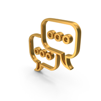 Bubble Chat Icon Gold PNG & PSD Images