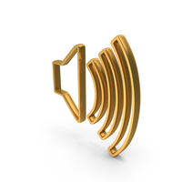 Speaker Volume Symbol Gold PNG & PSD Images