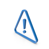 Blue Triangular Warning Exclamation Mark Symbol PNG & PSD Images