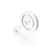 White Magnifying Glass With Tick Mark Symbol PNG & PSD Images