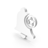 White Notification Bell Favorite Star Symbol PNG & PSD Images