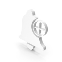 White Notification Bell Plus Symbol PNG & PSD Images