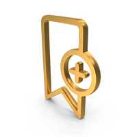 Add Book Mark Icon Gold PNG & PSD Images