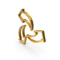 Out Line Recycle Arrow Icon Gold PNG & PSD Images
