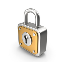 Cartoon Gold Padlock PNG & PSD Images