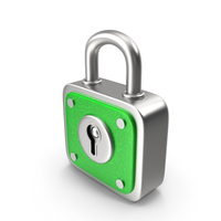 Cartoon Green Padlock PNG & PSD Images