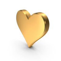 Heart Card Suit Golden PNG & PSD Images