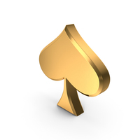 Spade Card Suit Golden PNG & PSD Images