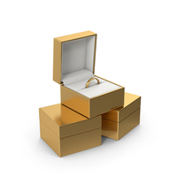 Gold Ring Boxes And Ring PNG & PSD Images
