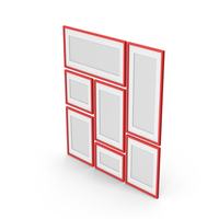Red Wall Picture Frames PNG & PSD Images
