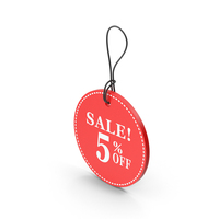 Red 5% Off Sale Tag PNG & PSD Images