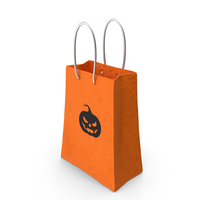 Orange Halloween Candy Shopping Bag PNG & PSD Images
