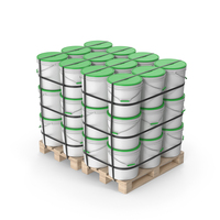 Plastic Paint Buckets On Wooden Pallets PNG & PSD Images