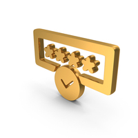 Access Login Password Icon Gold PNG & PSD Images
