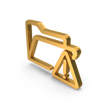 Alert Folder Icon Gold PNG & PSD Images