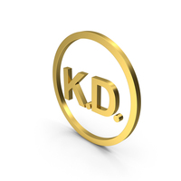 Kuwaiti Dinar Icon Gold PNG & PSD Images
