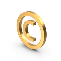 Copyright Icon Gold PNG & PSD Images