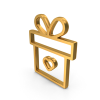 Gift Box Valentine Love With Gift Box Icon Gold PNG & PSD Images