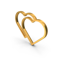 Out Line Heart Icon Gold PNG & PSD Images