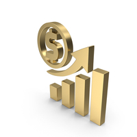Gold Financial Growth Dollar Icon PNG & PSD Images