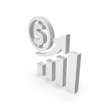 White Financial Growth Dollar Icon PNG & PSD Images