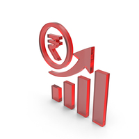 Rupee Financial Growth Glass Icon PNG & PSD Images