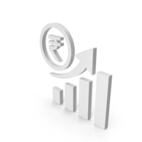 Rupee Financial Growth White Icon PNG & PSD Images