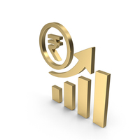 Rupee Financial Growth Gold Icon PNG & PSD Images