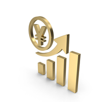 Yen Financial Growth Gold Icon PNG & PSD Images