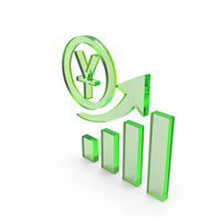 Chinese Yuan Financial Growth Glass Icon PNG & PSD Images