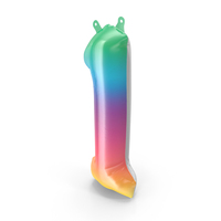Balloon Numbers 1 Rainbow PNG & PSD Images