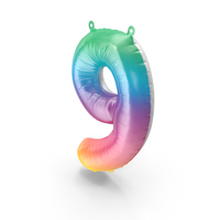 Balloon Numbers 9 Rainbow PNG & PSD Images