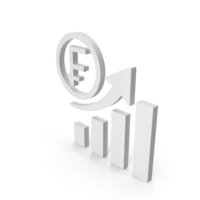 French Franc Financial Growth White Icon PNG & PSD Images