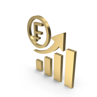 French Franc Financial Growth Gold Icon PNG & PSD Images