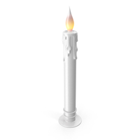 Electric Candle with Flame Effect PNG & PSD Images