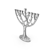 Hanukkah Menorah Candelabrum Silver PNG & PSD Images