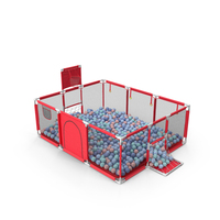 Red Baby Playpen with Plastic Balls PNG & PSD Images